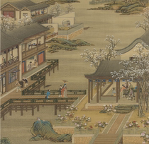 Qing Dynasty Qing Painting Academy Painting December Monthly Order Picture April Axis Electronic Picture Painting Identification of Chinese Painting Materials