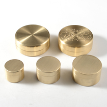 Round brass storage box Metal gold jewelry box Sealed moisture-proof medicine box Tea box Pure copper exquisite waterproof box