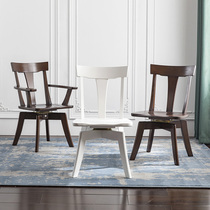 He Nian Meijia backrest rotatable seat American study bedroom computer chair Household solid wood office chair swivel chair