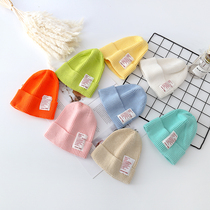 Parent-child wool hat melon skin hat knitted short autumn and winter thin mens and womens childrens universal candy color childrens knitted hat
