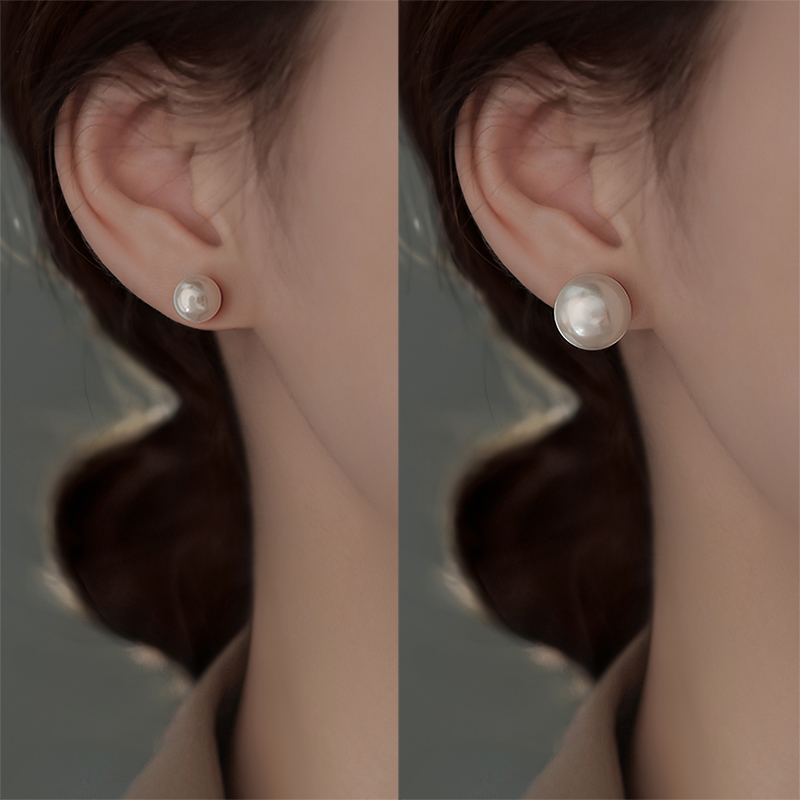 Alley South 999 pure silver schist home pearl earrings 2023 New exploits light extravagant earrings Senior autumn and winter women's earrings-Taobao