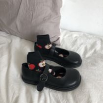 Day Department Soft Sister Jk Little Leather Shoes Female Korean version 100 Lapped Retro Round Head Cute Ins Big Head Doll Uniform Shoes