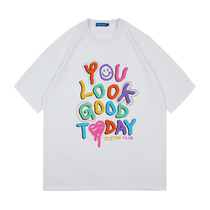 INPRO Korean designer brand color letter graffiti Xia Xin couple men's and women's fashion brand half sleeve hundred