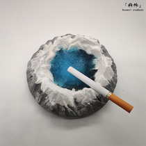 Will make hand-made cement snow mountain ashtray bar homestay white gray snow top desktop porch model room storage