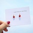 S925 sterling silver red heart earrings Korean version of the New Year Red Fresh Peach Heart Red Heart Stone Earrings Student Gifts S925 sterling silver red heart earrings Korean version of the New Year Red Fresh Peach Heart Red Heart Stone Earrings Student Gifts