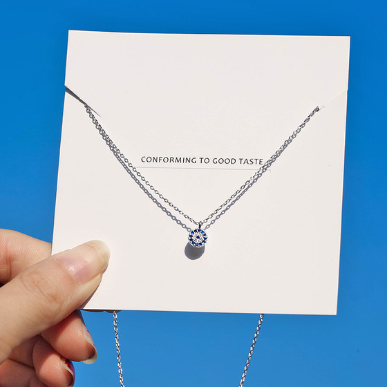 Silver Silver Turkish Demon Eye necklace Female Blue Eye Clax Clason Clane Cold Earrings Earrings Earrings Silver Silver Turkish Demon Eye necklace Female Blue Eye Clax Clason Clane Cold Earrings Earrings Earrings