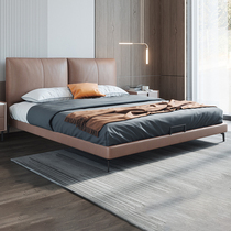 Free-Wash Tech Cloth Bed Willpower Light Lavish Double Bed Minimalist Modern Master Bedroom Art Bed Nordic Solid Wood Furniture Large Bed