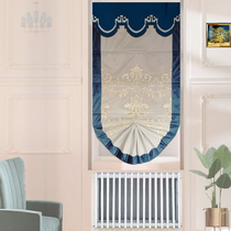 Nordic simple bedroom restaurant Hotel bay window semicircular fan-shaped lifting shading heat insulation Roman curtains pull up and down by hand