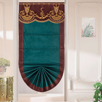 European villa flannel embroidered wine red peacock blue shading roman curtain study staircase partition balcony decorative curtain