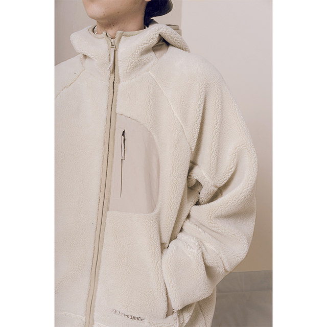 NOTHOMME Japanese tide brand beige fleece lamb fleece jacket hooded cotton coat men's autumn and winter youth cotton coat NOTHOMME Japanese tide brand beige fleece lamb fleece jacket hooded cotton coat men's autumn and winter youth cotton coat