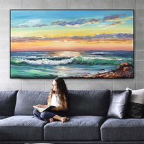 Notareart hand-painted oil painting set sail living room banner background wall decorative painting sailboat Sunrise sea hanging painting