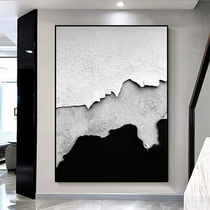 Notareart hand-painted oil painting Trend abstract painting porch background wall decoration painting black and white living room hanging painting