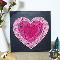 Heart-to-heart table decoration painting wool nail hand winding diy yarn painting material package Creative gift
