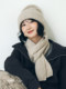 Yinji Guyu 오리지널 순수 울 니트 모자 스카프 가을과 겨울 따뜻한 귀 보호 양모 모자의 2 피스 세트 여성 Yinji Guyu 오리지널 순수 울 니트 모자 스카프 가을과 겨울 따뜻한 귀 보호 양모 모자의 2 피스 세트 여성