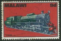 Malawi Spin-pin 1968 railway locomotive 9d on sale