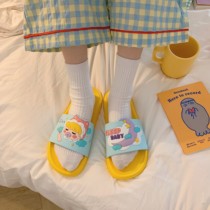 Japanese GP home slippers INS tide girl ventricular non-slip household soft bottom comfortable cool drag womens summer