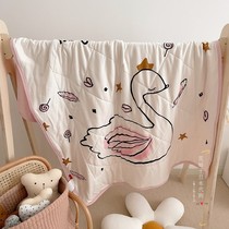 Japan limited little swan summer cool quilt knitted cotton air conditioning quilt baby childrens summer thin quilt