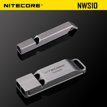 NITECORE Knight Cole NWS10 Whistle Survival Titanium Training with Lanyard Treble 120 dB All-in-One