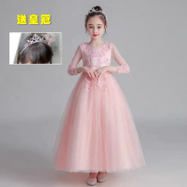 Childrens dress dress little girl puffy gauze flower girl wedding princess dress host girl piano performance Foreign atmosphere