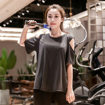 Oversized yoga fitness top Fat MM loose sports morning running quick-drying clothes 200 kg meat summer running T-shirt