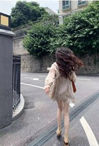 Spot first future design Doll Skirt Fairy Fairy Qi Pleated Fabric Lotus Leaf side conspicuated Lean Perspective Texture Shirt