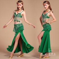 Nisha hanging coin bra bead embroidered set belly dance set 2021 new high-end Indian performance set