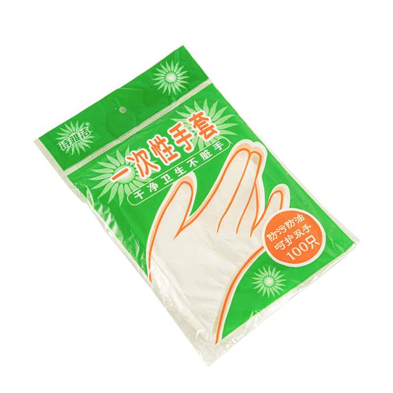 100 disposable gloves durable thickened PVC food Catering PE plastic home thin small bag eat lobster rice-Taobao