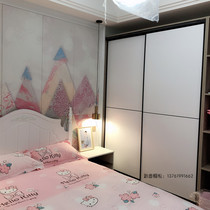 Wardrobe door sliding door custom modern simple wardrobe sliding door household bedroom Aige plate acrylic custom