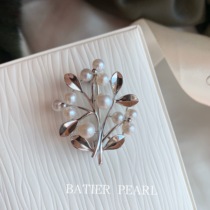 Bajia Jewelry Jasmine M Same Style Vintage Natural Mini Circular Freshwater Pearl Brooch Pendant Dual Use Spot