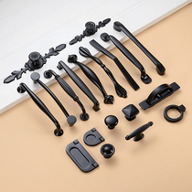Black cabinet drawer American handle Wardrobe door handle Modern simple Nordic cabinet single hole elegant black small handle