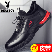 Floral Playboy mens shoes thick bottom 2020 new youth Korean version Summer genuine leather shoes Chaumen Casual Soft Leather Shoes
