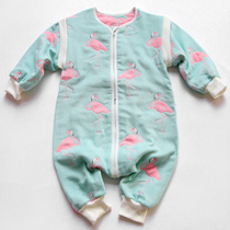 Microflaw treatment autumn and winter upgraded version boneless seam six-layer gauze split leg baby sleeping bag