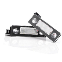 Suitable for Volkswagen Skoda license plate light 18LED white light black cotton 2 pcs