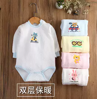 Baby triangle ha clothing long sleeve autumn and winter baby shirt cotton air cotton jumpsuit large size climbing clothing warm