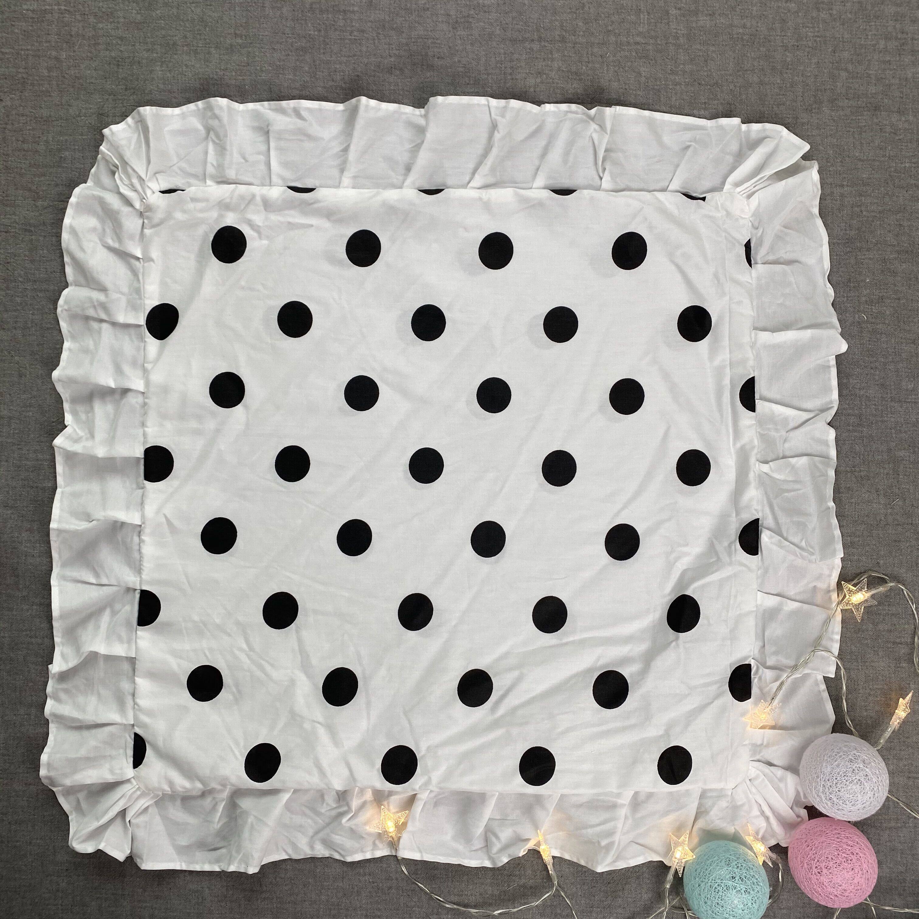 白色纯色系方形抱枕套子花边褶皱公主风韩式沙发卧室靠垫套不含芯