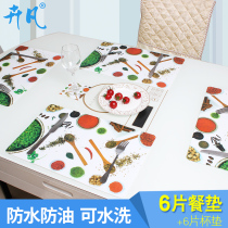 6 Slices Meal Mat simple Western Dining Heat Insulation Mat Table Waterproof Anti-Oil Mat Anti-Burn Cartoon Cup Mat Bowl Mat Pan Mat