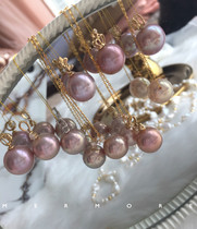 MERMORE positive round micro-flawless color Edison colorful Pearl 14k gold pendant