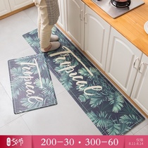 Nordic kitchen floor mat Long waterproof and oil-proof rubable leave-in household door mat foot mat PVC non-slip carpet