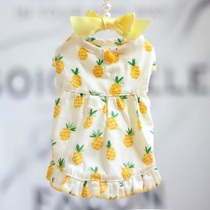 Small little pineapple flying sleeve doll dress pet pooch clothes cute summer clothes Teddy Yorkshire