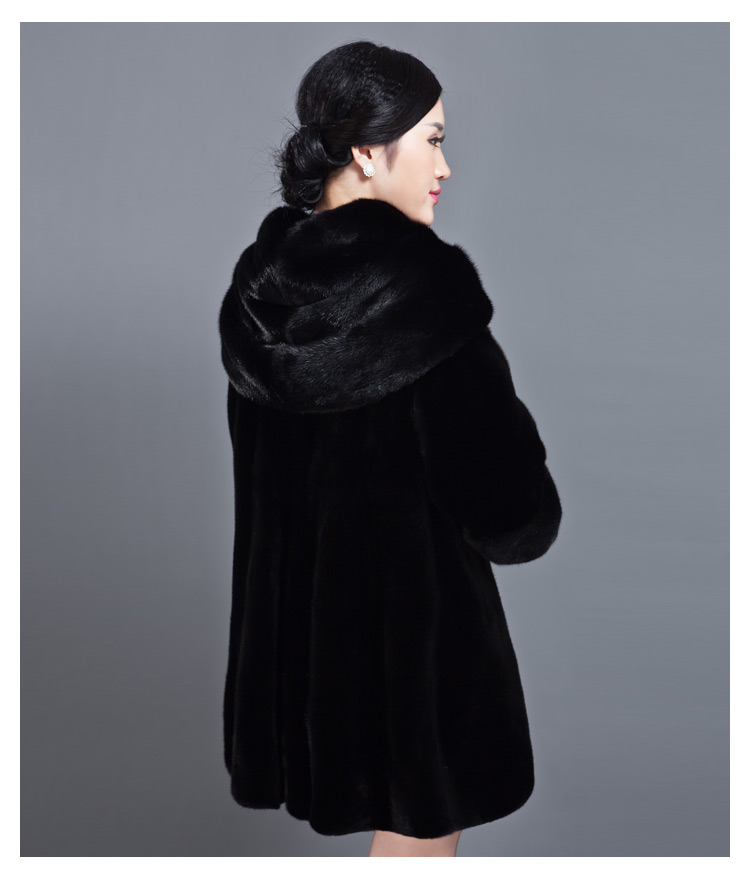 貂皮大衣整貂皮草女进口水貂皮草外套披肩款母