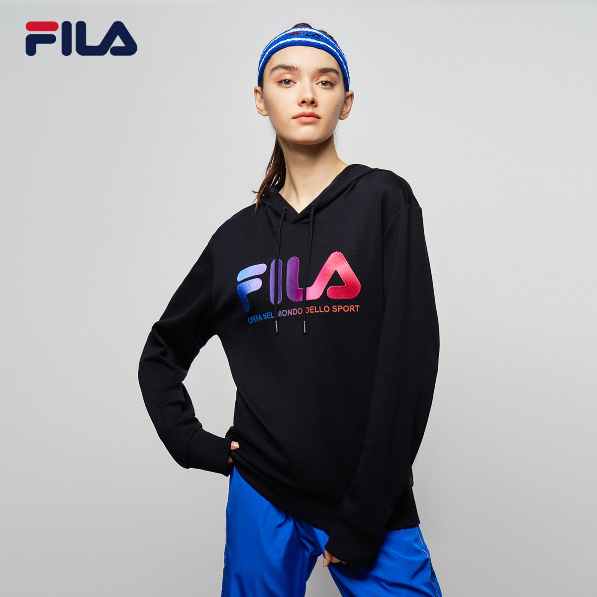 fila斐乐官方男女子情侣运动卫衣2021秋季新款连帽卫衣基础帽衫