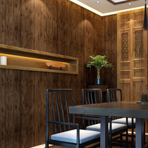 Retro wood grain wallpaper nostalgic old furniture dark study wallpaper roof roof wallpaper ceiling