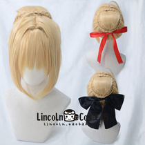 LINCOLN spot FGO Fate EXTELLA red Saber Nero flower married COS wig