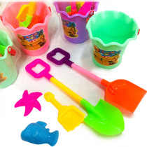 Childrens toy beach bucket set play sand shovel bucket small kettle animal and plant mold seaside play water play sand digging tools