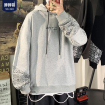 Fat Brother Hooded Men's Spring and Autumn Cashew Flower High Street Clothes Loose Large Size Hong Kong Wind ins Chao Brand Coat