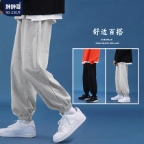 Fat fat brother leg pants mens autumn and winter new gray casual pants trend pants loose size fat sports pants