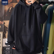 Solid color hooded men's spring and autumn loose small couple coat large size Korean tide brand ins casual coat
