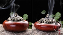 Rosewood crate burner solid wood pan incense burner copper cover aromatherapy 4-hour pan incense burner with fireproof cotton incense