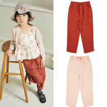 Spot caramel20 spring and summer new products Childrens pure linen trousers 77