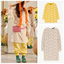Spot TAO 20 autumn winter New products Children girls smiling face printed long sleeve dress